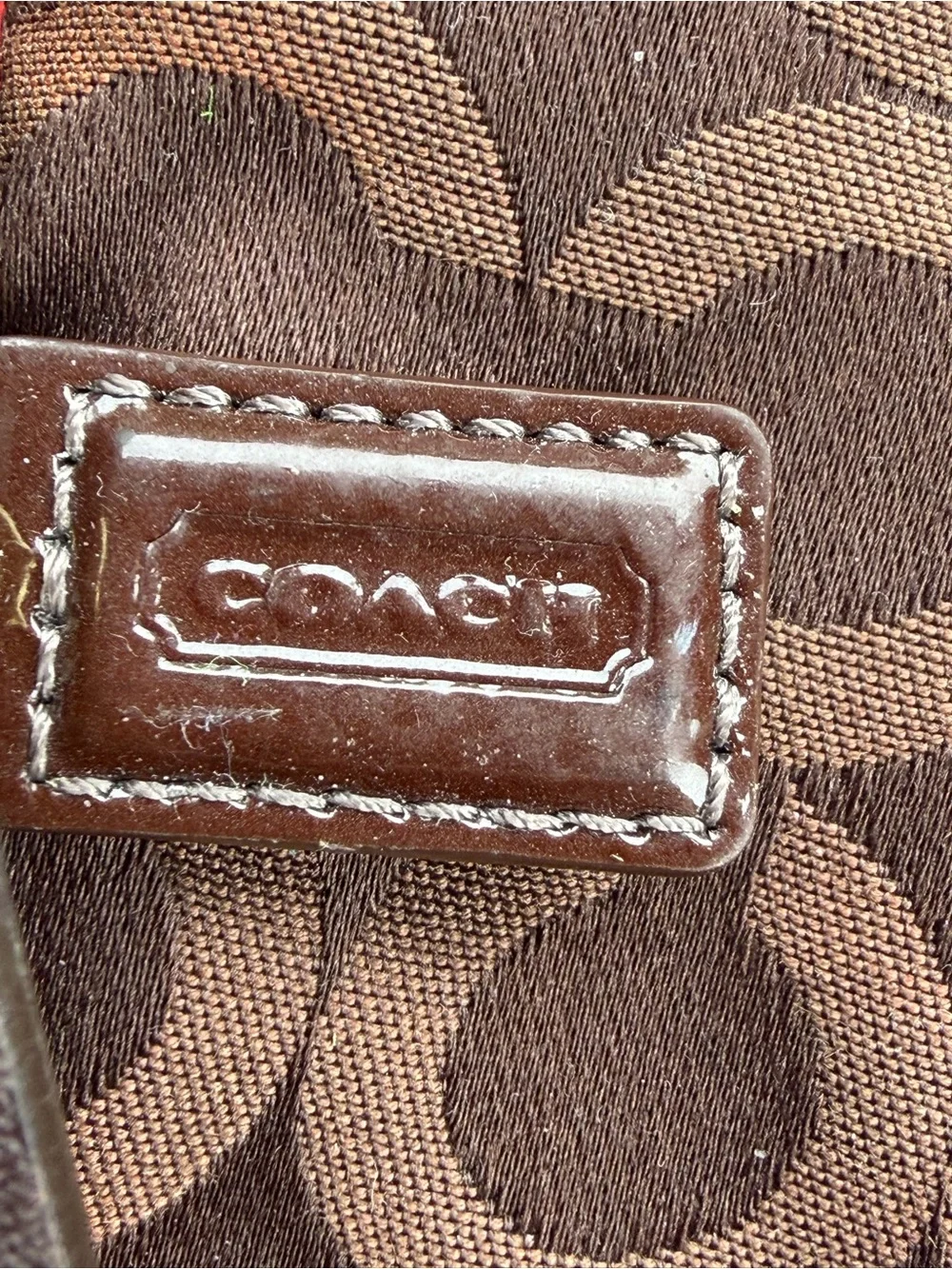 Vintage Coach Madison Op Art Signature Pleated Wristlet Chocolate Brown 41988